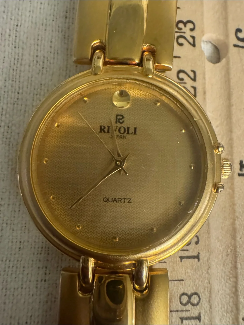 Rivoli Gold-Tone and Leather Women's Quartz Watch